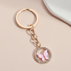 Colorful Enamel Butterfly Keychain Insects Car Key