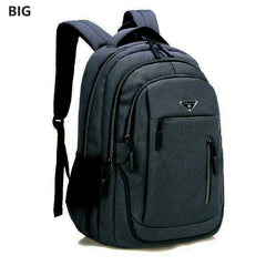 Big Capacity Men Backpack Laptop 15.6 Oxford Gray Solid High School Bags