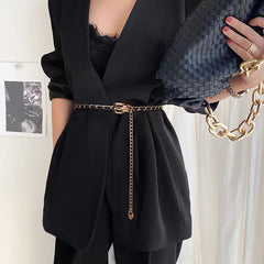 Metal Chain Belts for Women Waistbands Long Tassel for Suitable Jeans Suit