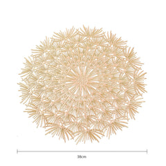 PVC Bronzing leaves Flower Hollow Non-slip Kitchen Placemat