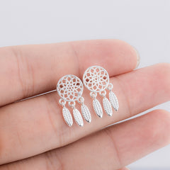 Fashion Jewelry Silver Color Small Pearl Cat Stud Earrings