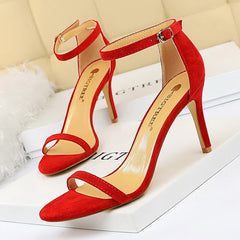 Shoes Super High Heels Suede Women Heels Open Toe Woman Pumps