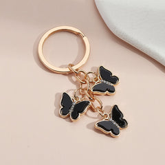 Colorful Enamel Butterfly Keychain Insects Car Key