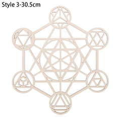 1PC Flower of Life Shape Wooden Wall Sign Laser Cut Non-slip Coaster Set