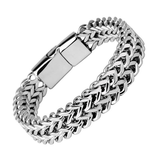 Stainless Steel Braided Bracelet Bangle Men Hip Hop Party Rock Jewelry