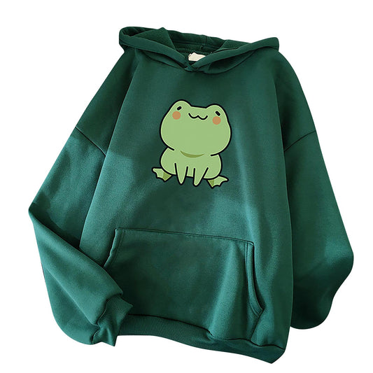 Frog Hoodie Vintage Harajuku Women's Winter Hoodies Kawaii Cute