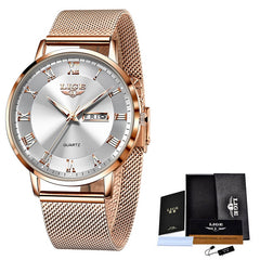 Watches Ultra-thin Luxury Quartz Watch Fashion Ladies Clock Stainless Steel