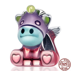 Silver Color Heart Shaped Charms Beads