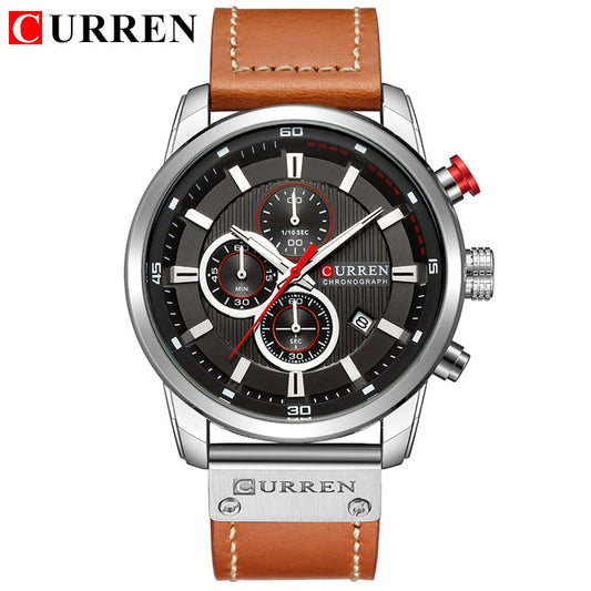 Fashion Date Quartz Men Watches Chronograph Sport Mens Wrist Watch