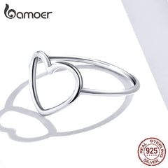 Simple Minimalist Heart Finger Rings Statement Jewelry