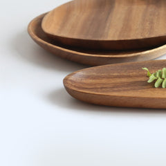 Whole Wood Lovesickness Wood with Irregular Oval Solid Wood Pan