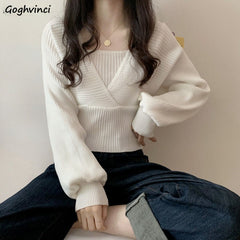 Pullovers Women Knitting Elegant Solid All Match Ladies Casual