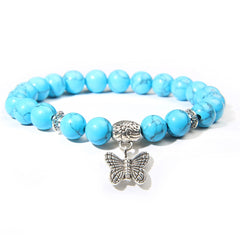 Handmade Natural Stone Lotus Ohm Buddha Beads Bracelet