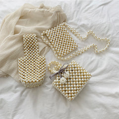 Mini Pearl Bag Handmade Vintage EVA Beaded Fashion Shoulder Bag