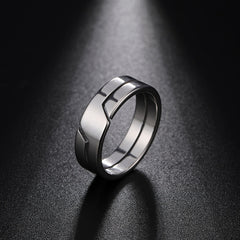 Fashion Simple Stainless Steel Couple Ring