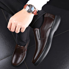 Genuine Leather+Microfiber shoes Soft Anti-slip Rubber Casual Leather Shoes