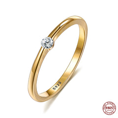 Silver Inlaid With Cubic Zircon Customize Ring Simple Multi-color