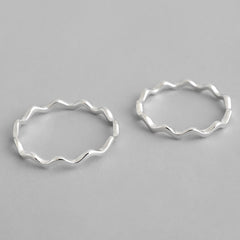 Finger Rings Rose Gold Simple Thin Line Curve Wave Wild Smooth