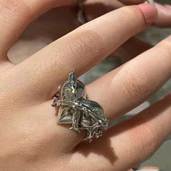 Heart Rings For Women Punk Girl Hip Hop Jewelry Vintage Harajuku