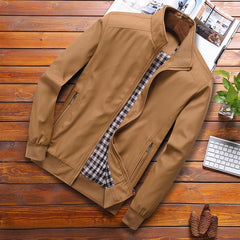 Casual Solid Fashion Slim Bomber Jacket Men Overcoat