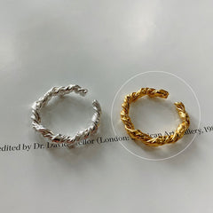 Charming Irregular Chain Geometric Rings Gold Open Rings