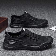 Men Shoes fashion Canvas Loafers Breathable lace up comfortable
