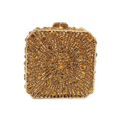 Crystal Women Evening Bag Metal Box Clutch Diamond Mini Handbags