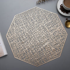 PVC Bronzing leaves Flower Hollow Non-slip Kitchen Placemat