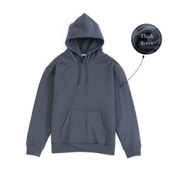 Hooded Hoodies Men Thick 360g Fabric Solid Basic Sweatshirts Jogger Texture Pullovers