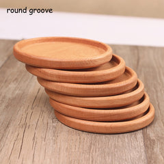 Tea Coffee Cup Pad Placemats Decor Walnut Wood Coasters
