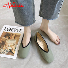 Cotton Fabric Flats Shoes Women Yellow Ballerina Socks Shoes