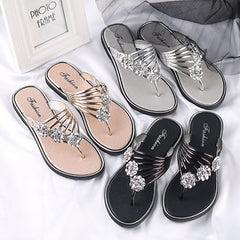 Women Fashion Peep Toe Silver Anti Skid Beach Sandals
