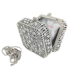 Crystal Women Evening Bag Metal Box Clutch Diamond Mini Handbags