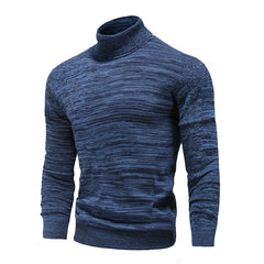 Turtleneck Cotton Slim Knitted Pullovers Men Solid Color Casual Sweaters