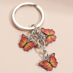 Colorful Enamel Butterfly Keychain Insects Car Key