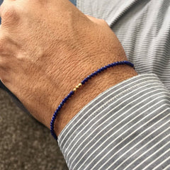 Lapis bracelet for Men Lapis lazuli Bead Bracelet