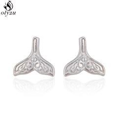 Fashion Jewelry Silver Color Small Pearl Cat Stud Earrings