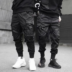Harem Joggers Men Cargo Pants Streetwear Hip Hop Casual Pockets