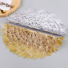 PVC Bronzing leaves Flower Hollow Non-slip Kitchen Placemat