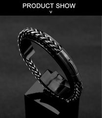 Vintage Chain Link Men Bracelet Handmade Punk Rock Stainless Steel