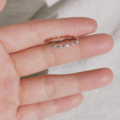 Fashion Simple Pavé Diamond Ring Women Exquisite Sweet Jewelry Accessories