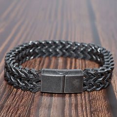 Stainless Steel Braided Bracelet Bangle Men Hip Hop Party Rock Jewelry