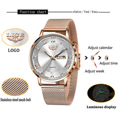 Watches Ultra-thin Luxury Quartz Watch Fashion Ladies Clock Stainless Steel