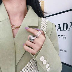 Ins Minimalist Vintage Multi-layer Wide Ring Simple