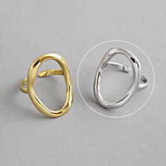 Charming Irregular Chain Geometric Rings Gold Open Rings