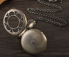 Bronze Mechanical Hand Wind Pocket Watches Roman Numeral
