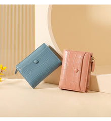 Stone Pattern Small Wallet Women Pu Leather Female Purse Zipper