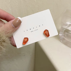 Vintage Purple Crystal Grape Leaf Earrings Sweet Reflective Smooth Irregular