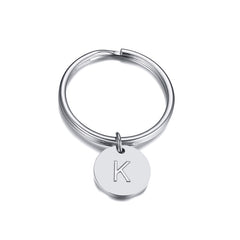 Minimalist Initial Key Chain Letter Engraved