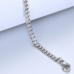 3mm Bracelet for Men Curb Cuban Rolo Box Wheat Link Chain Stainless Steel